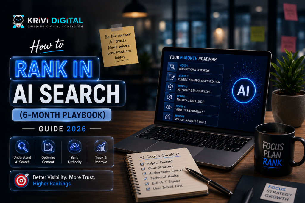 how to rank in ai search 6 month playbook krivi digital 2026